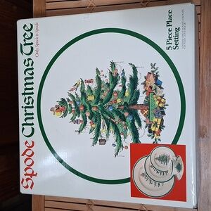 🎄🥗Spode Vintage Christmas Tree 5 Piece Place Setting From England NEW